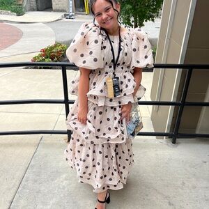 Elegant Polka Dot Maxi Dress